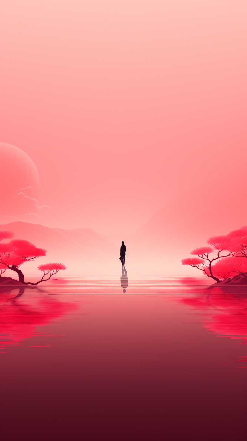 红色背景艺术图