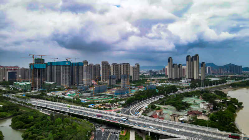 福建泉州城市风光航拍图 