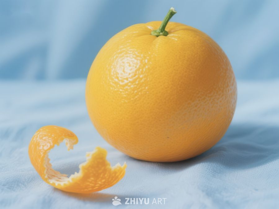 新鲜橙子与剥落果皮 555