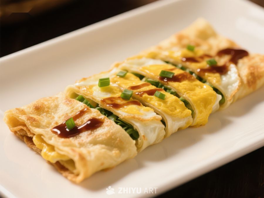 葱花煎饼卷，淋酱点缀 154