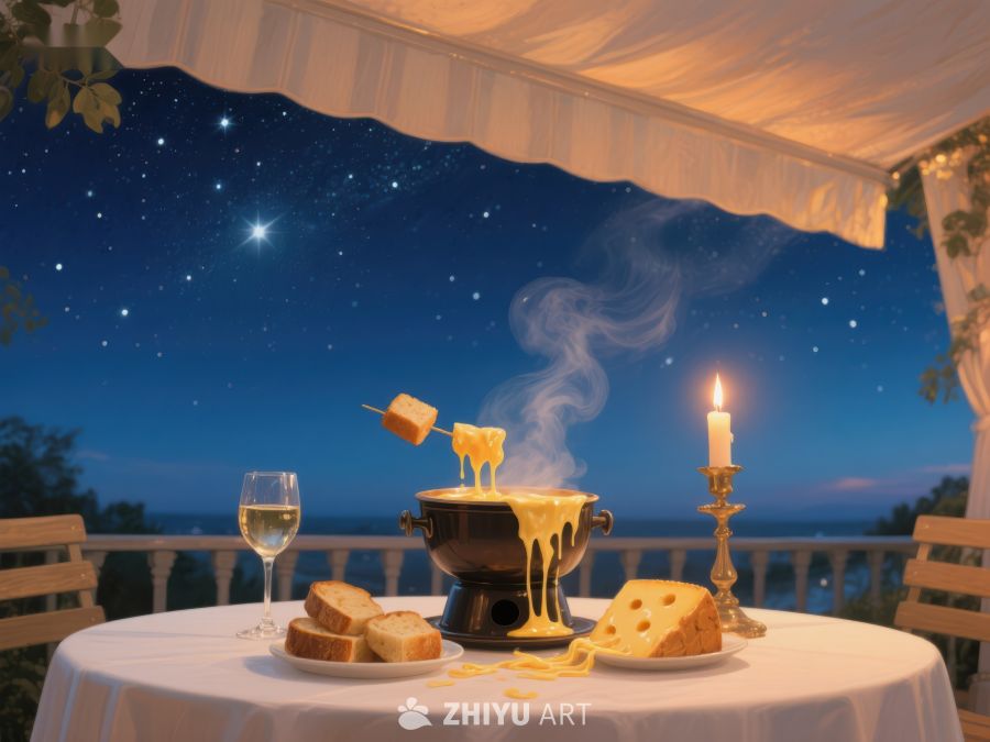 星空下的浪漫奶酪火锅晚餐 1301