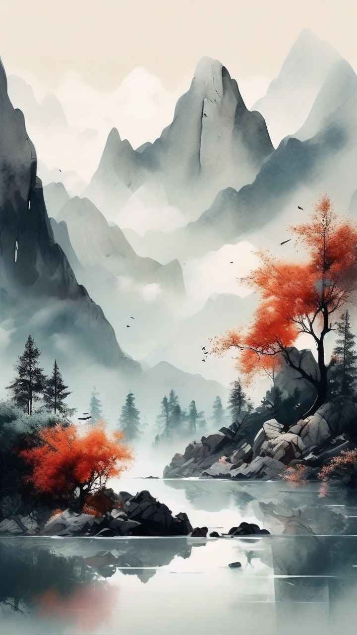 山水画国风背景 16