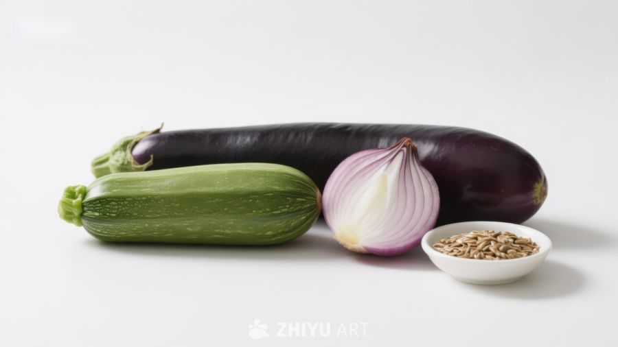 蔬菜与谷物静物组合