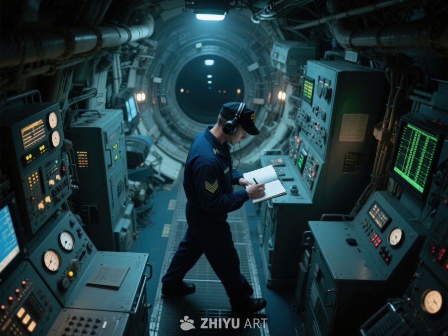 工程师在控制室检查设备 76