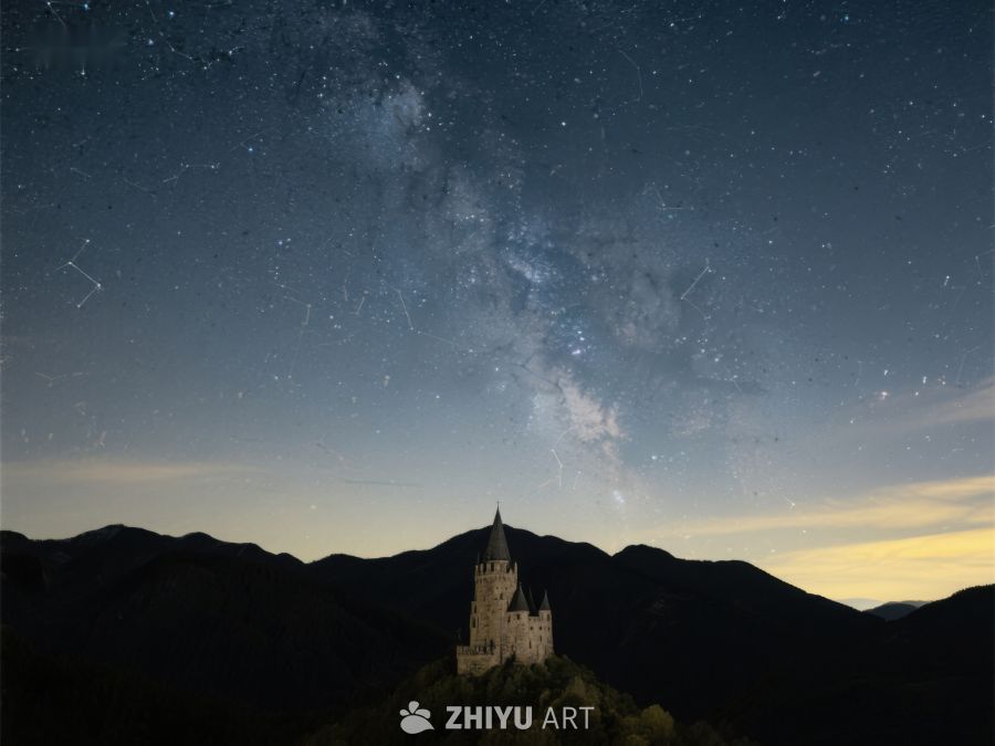 星空下的古堡剪影 168