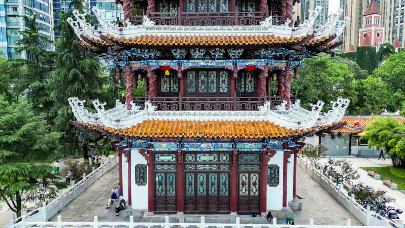 湖北宜昌城市风光航拍摄影图