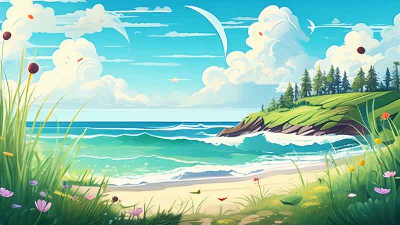 海边的插图梦幻般的自然田园风光 18