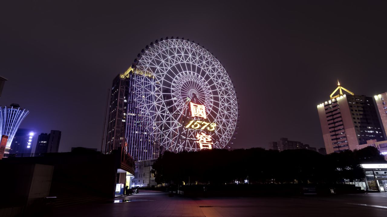 长沙贺龙体育馆摩天轮大范围延时摄影