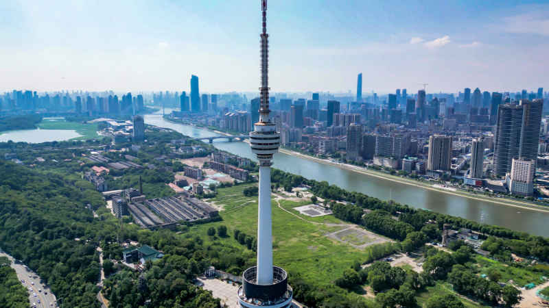 湖北武汉城市风光航拍摄影图