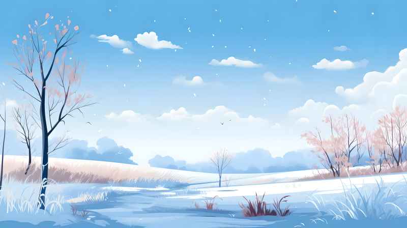 冬季唯美创意背景插画图 111