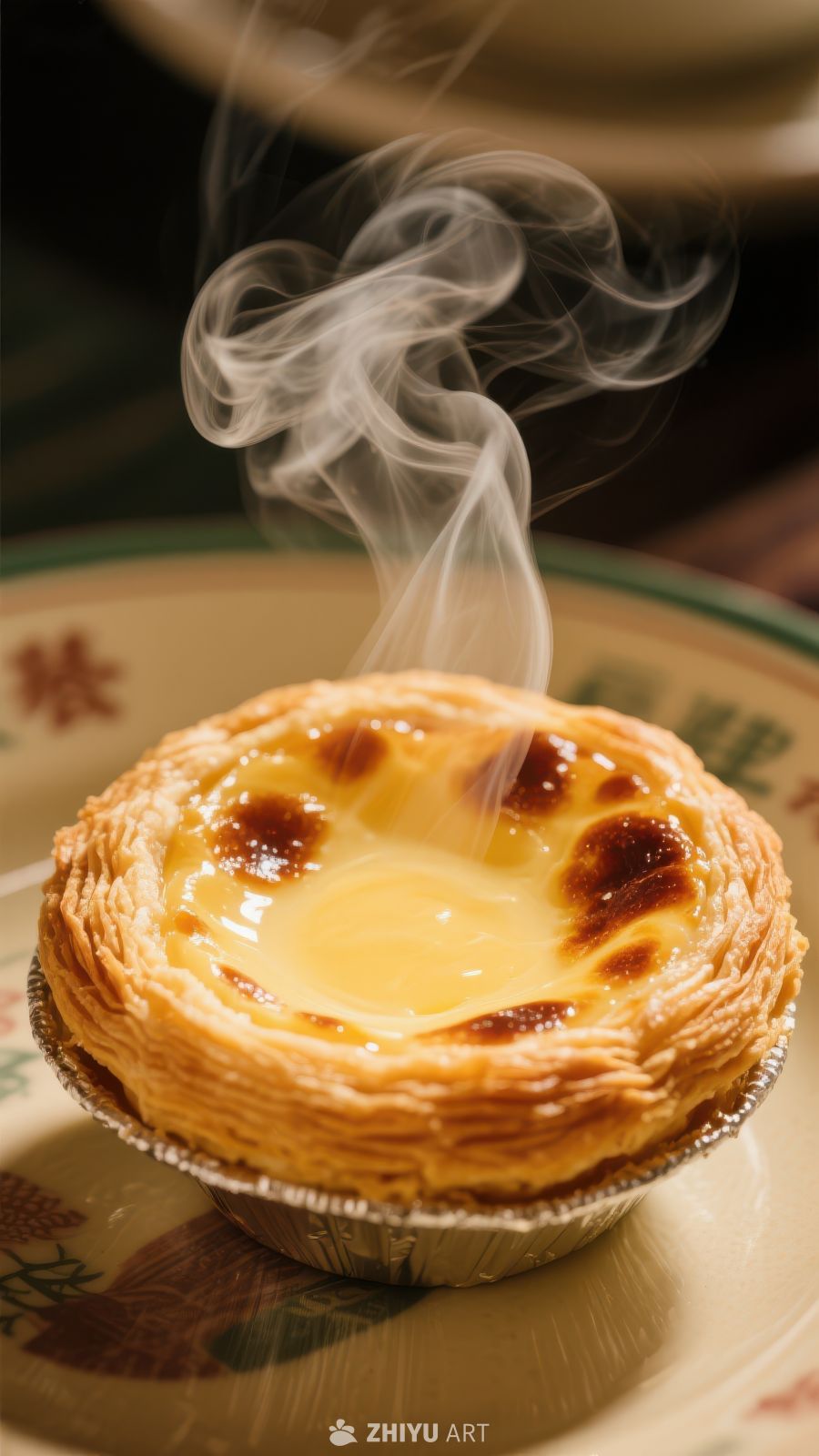 热腾腾的蛋挞散发诱人香气