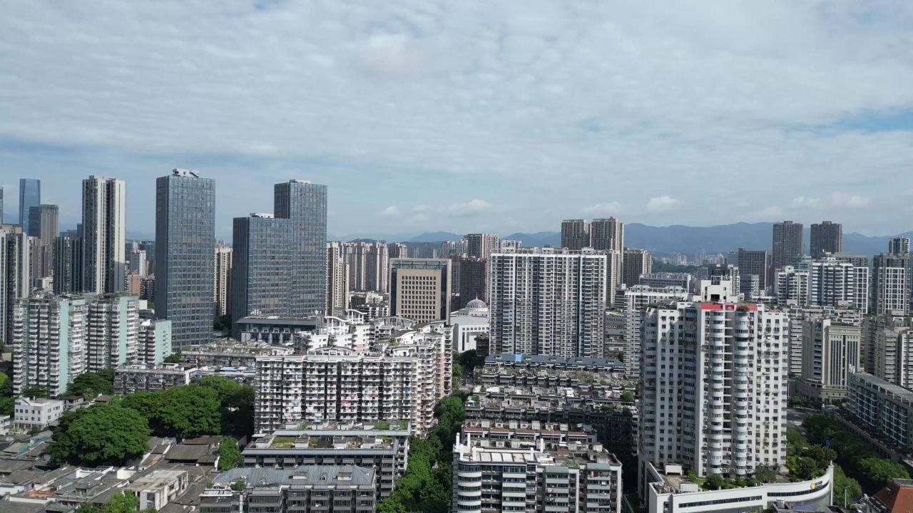  航拍福州城市建设福州风光