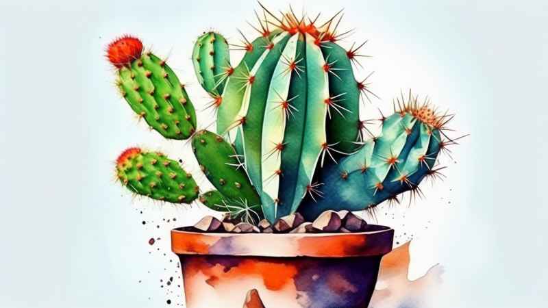 仙人掌自然植物插画 61