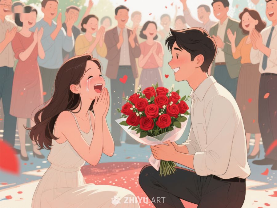 浪漫求婚现场，众人见证幸福时刻 412