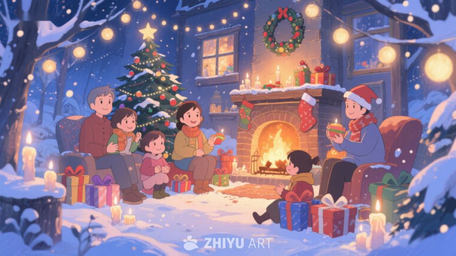 温馨圣诞夜，家人围炉共庆 230