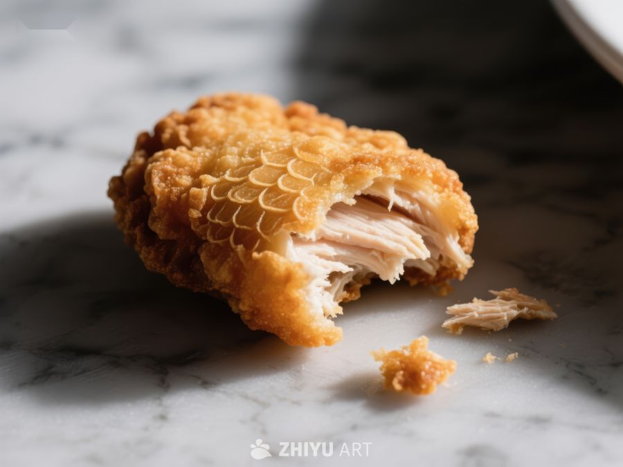 酥脆炸鸡块的特写