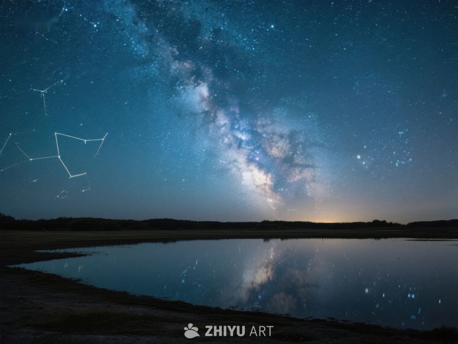 银河倒映湖面，夜空璀璨如梦 521