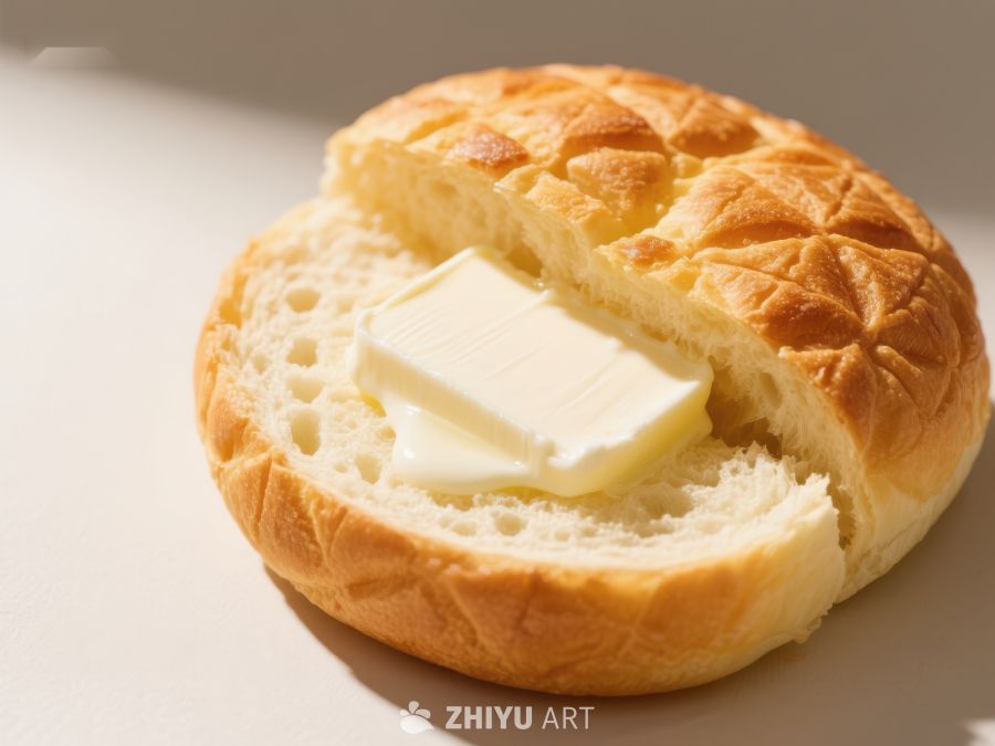 新鲜面包配黄油
