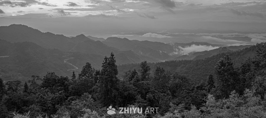 山间晨雾