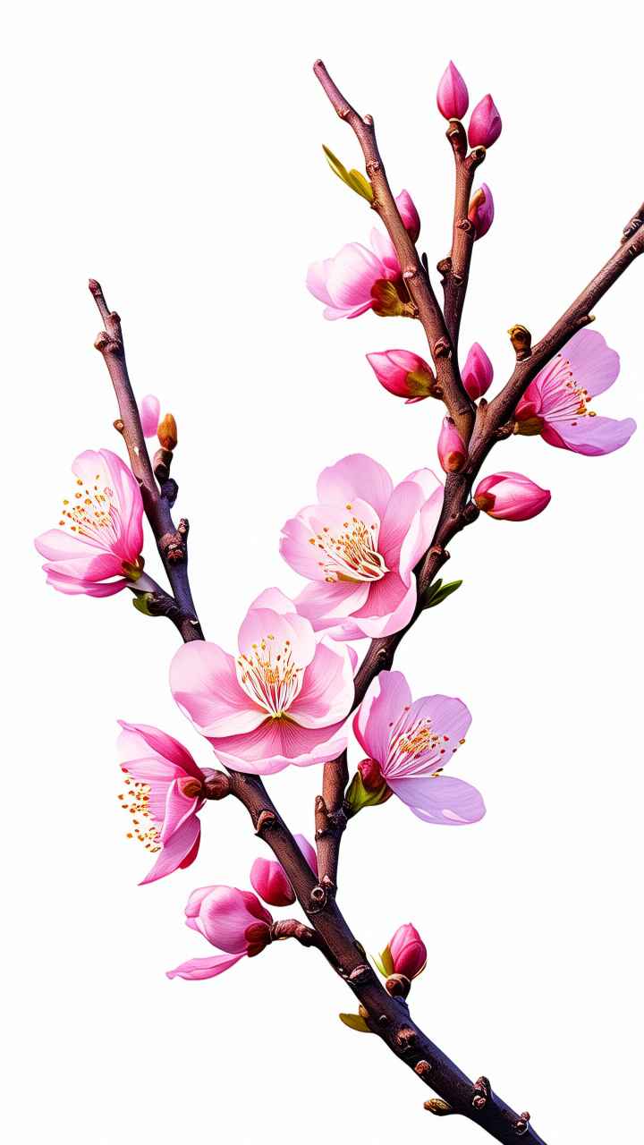 春季桃花元素插画 21