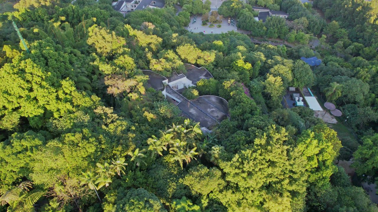 航拍福州动物园景观