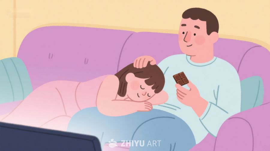 温馨时刻：沙发上的甜蜜陪伴 455