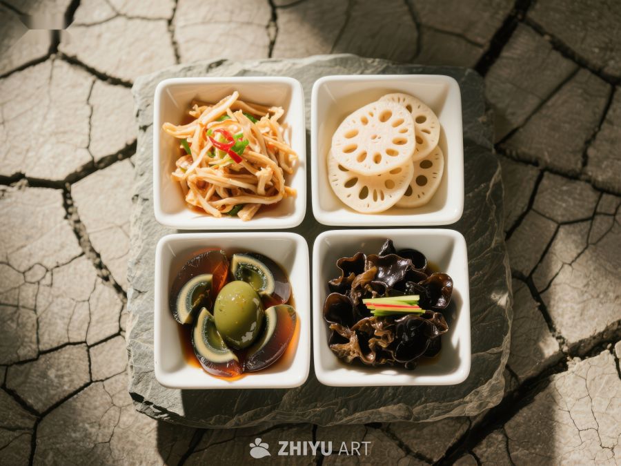 四格小菜拼盘，精致美味 1409