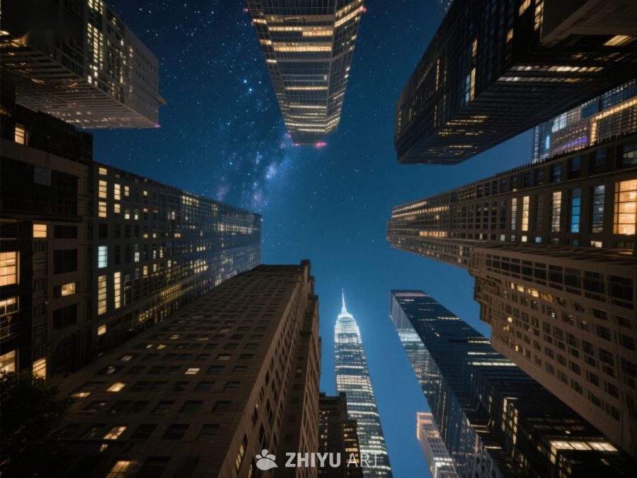 城市夜景与星空交汇 9