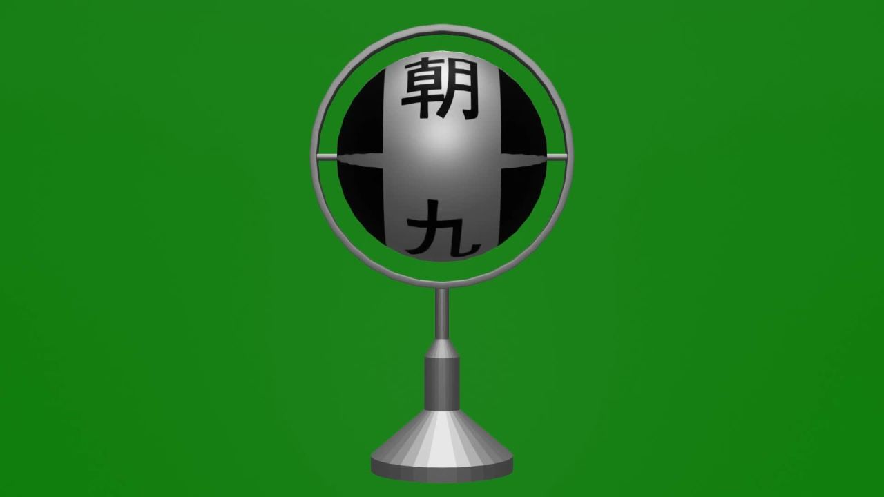 无限无缝循环朝九晚五球体向上转动不锈钢金属摆件绿屏抠像固定镜头
