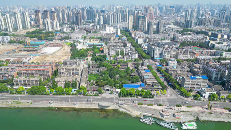 航拍湖北襄阳米公祠