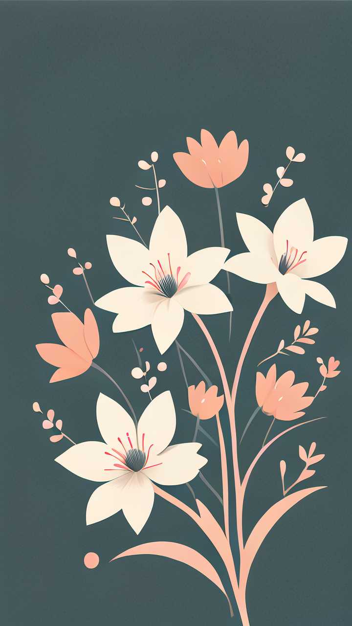 唯美小花朵插画