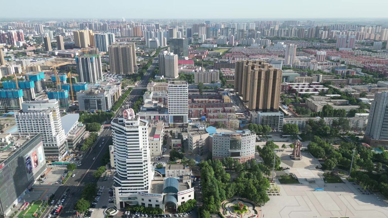 河北保定城市风光航拍