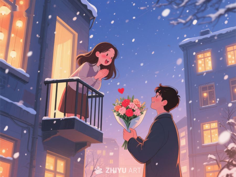 雪夜求婚，温馨浪漫 976