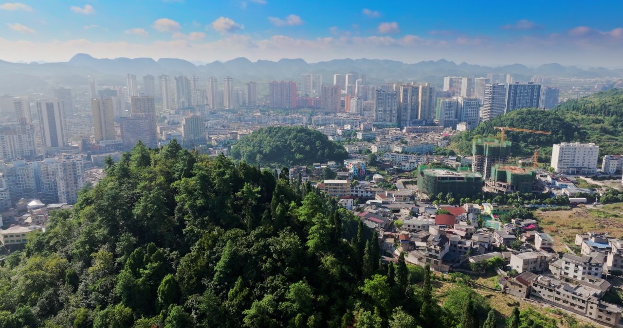 贵州安顺平坝城市风光航拍 7