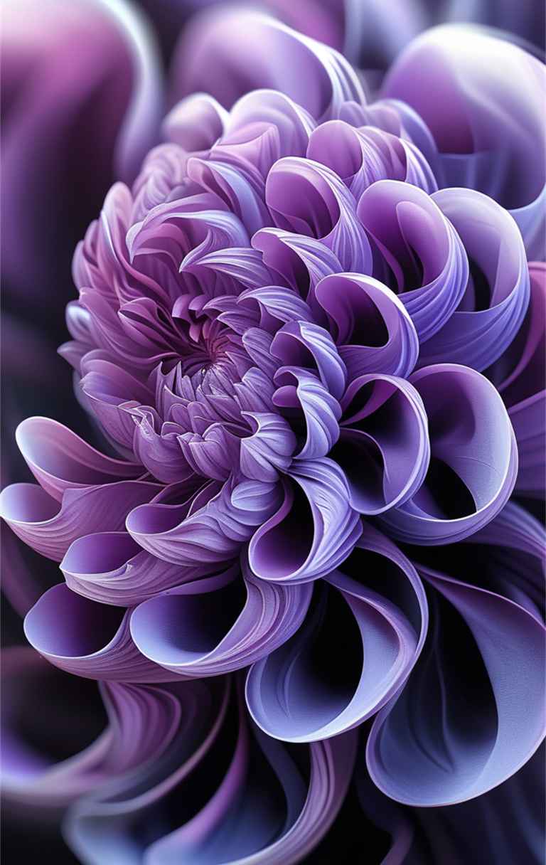 一朵紫色艺术花，花瓣呈螺旋状 3