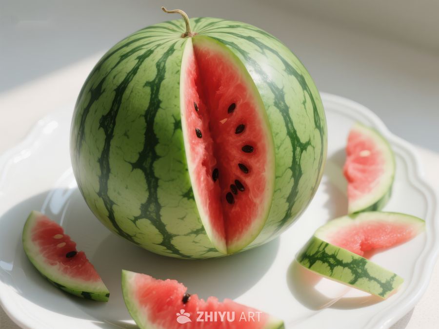 新鲜西瓜切片展示 745