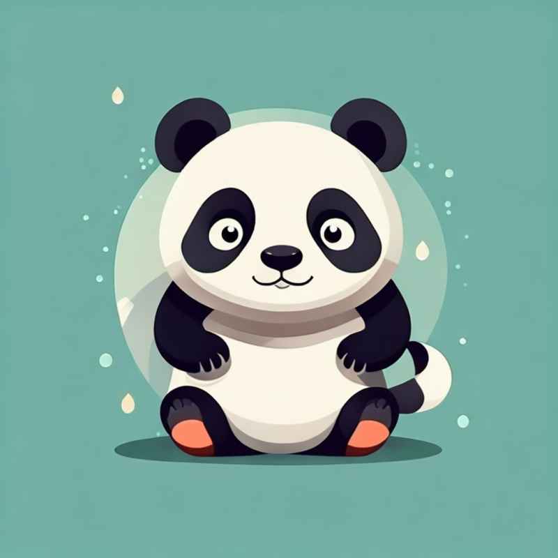 可爱熊猫插画简约风格 20