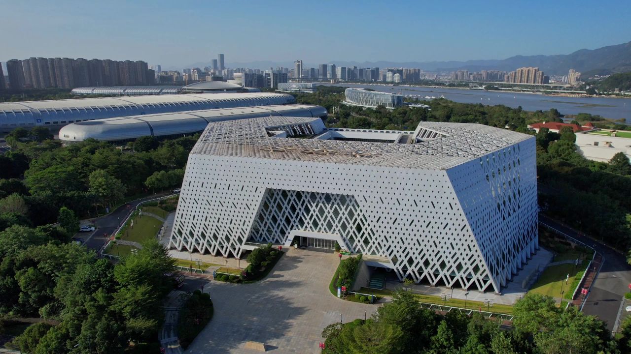 航拍福州规划馆建筑景观 2