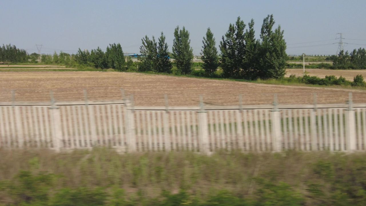 沿途火车窗外风景旅途风光实拍  