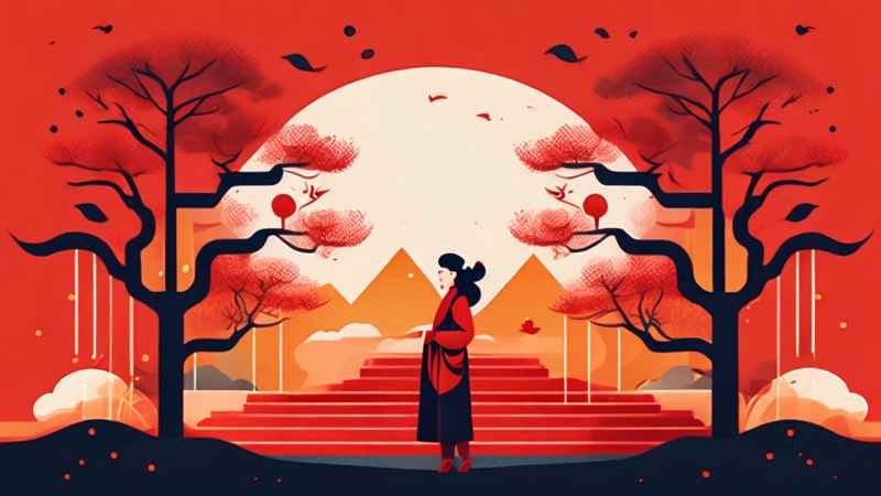 春节祭祖简约插画背景 3