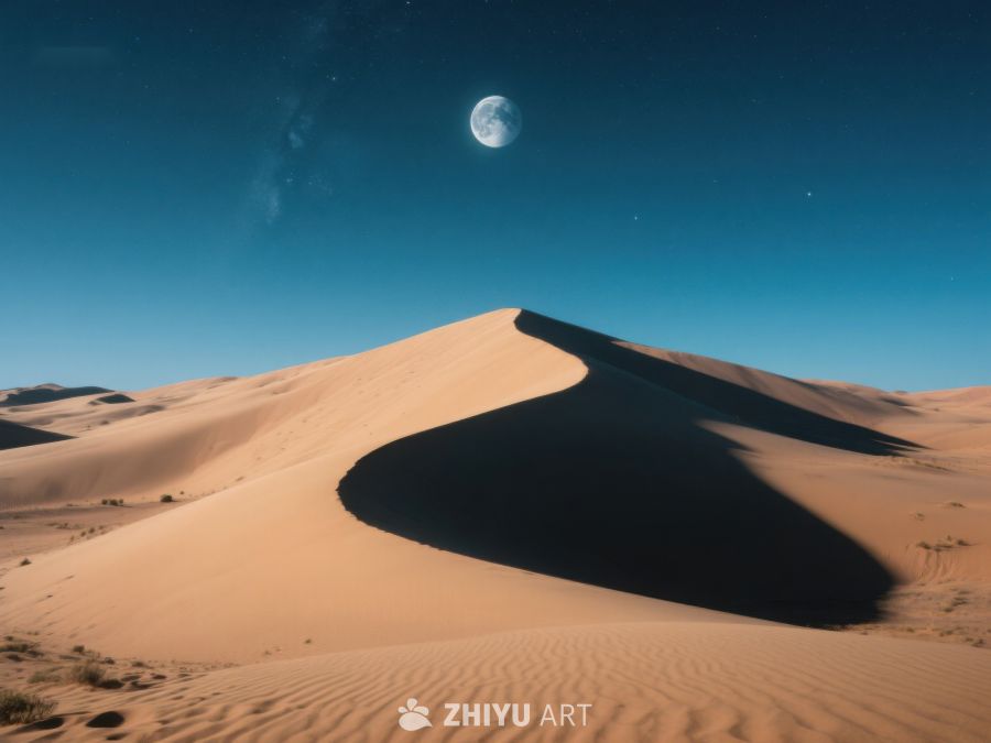 月夜下的沙漠沙丘 598