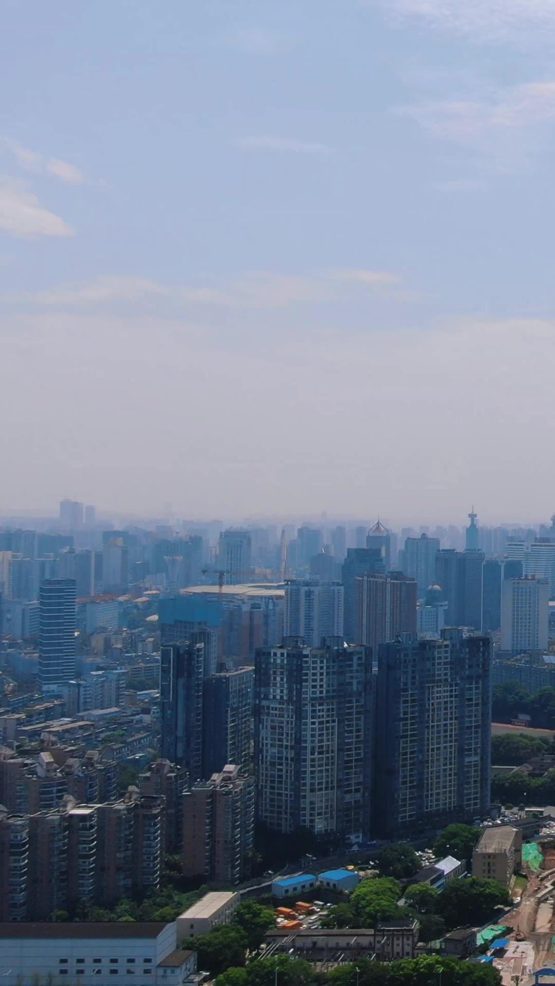 湖南长沙城市风光竖屏航拍