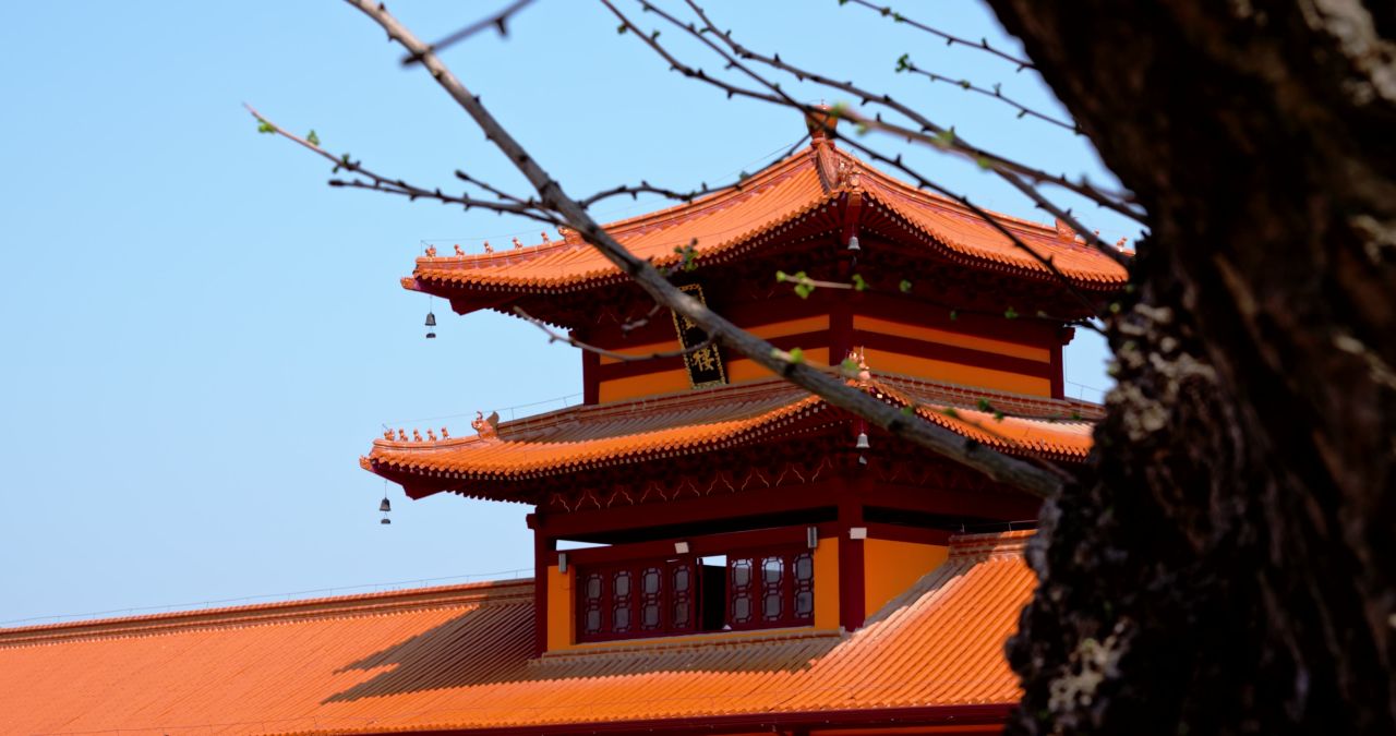 湖南长沙洗心禅寺古典建筑寺庙实拍视频