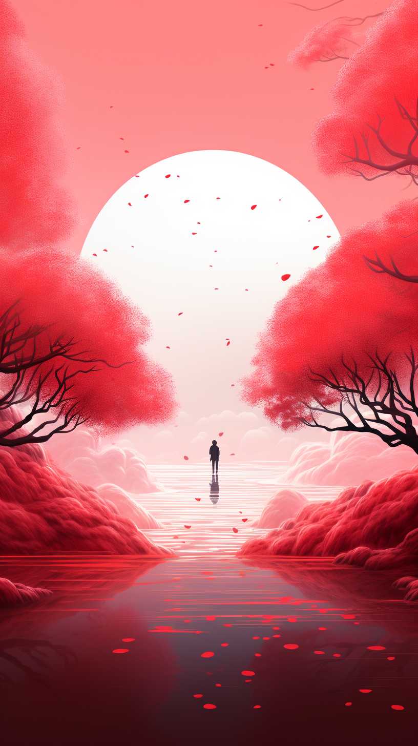 红色背景艺术图
