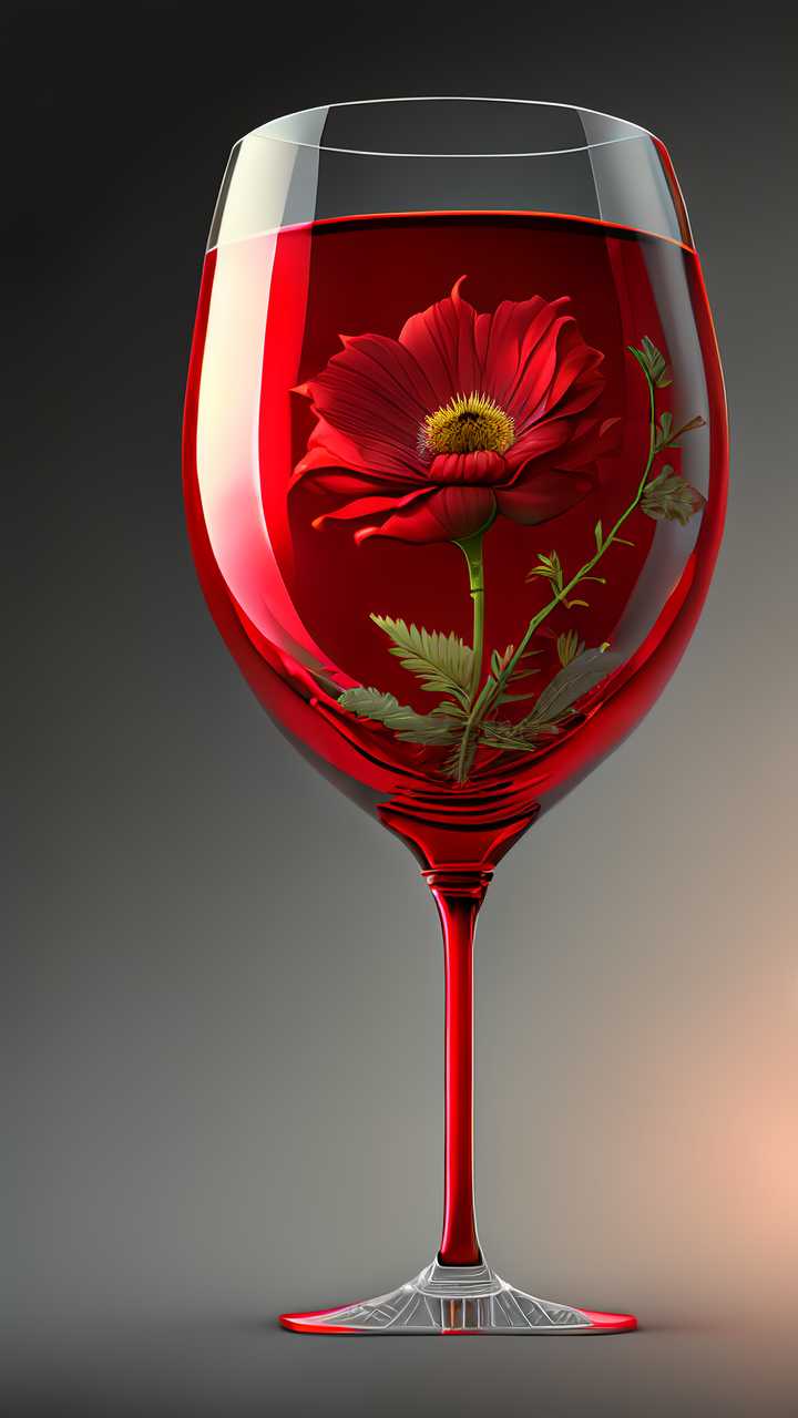 红色玻璃酒杯