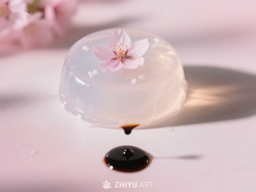 樱花点缀的透明果冻与酱油 283