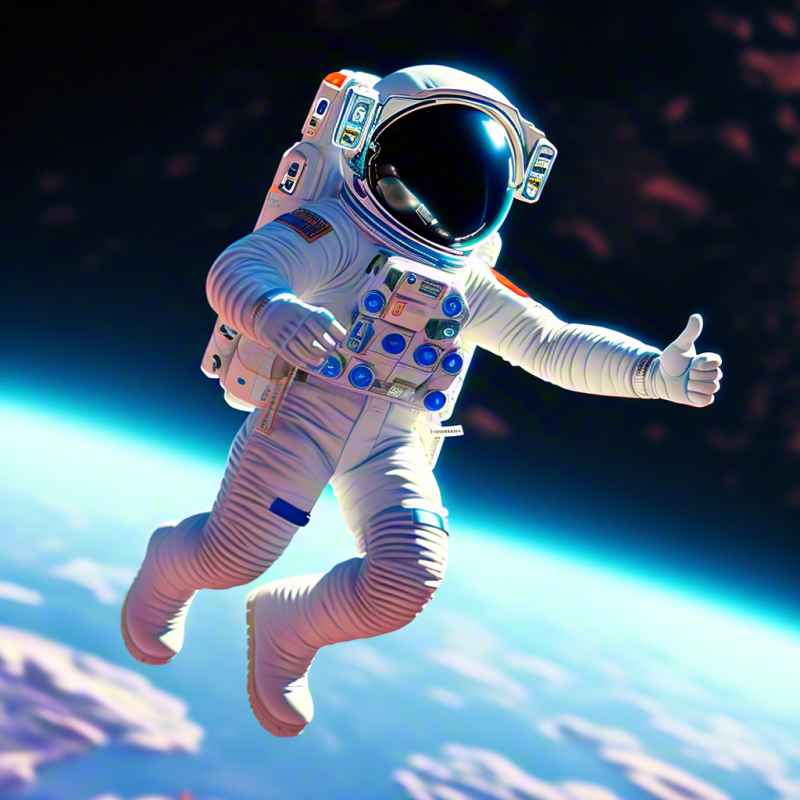 宇航员在太空中比手势大拇指 8