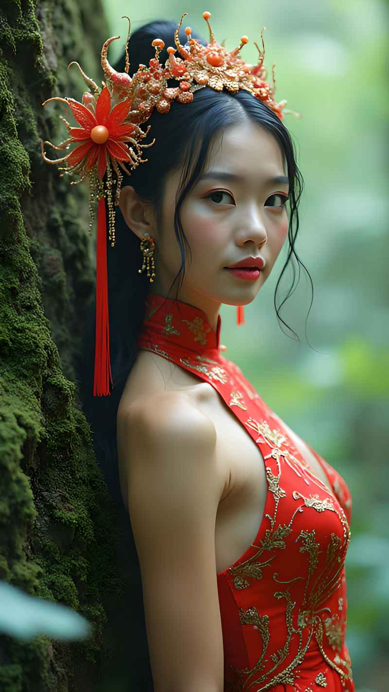 森林系列五颜六色古风艺术美女 99