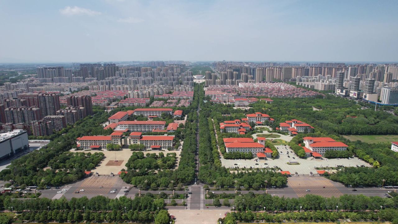河南许昌城市风光地标建筑航拍 