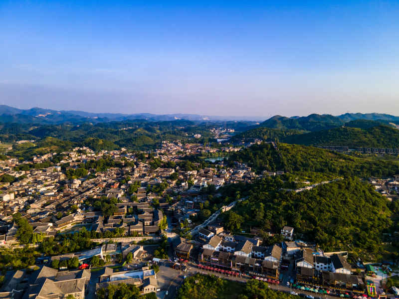 贵州贵阳城市风光旅游景区航拍图 